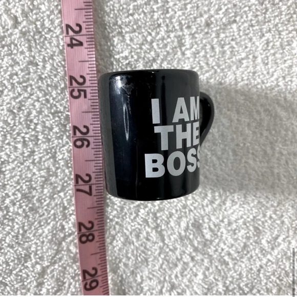 Vintage Black I Am The  Boss Tiny Espresso Mug - Picture 9 of 9